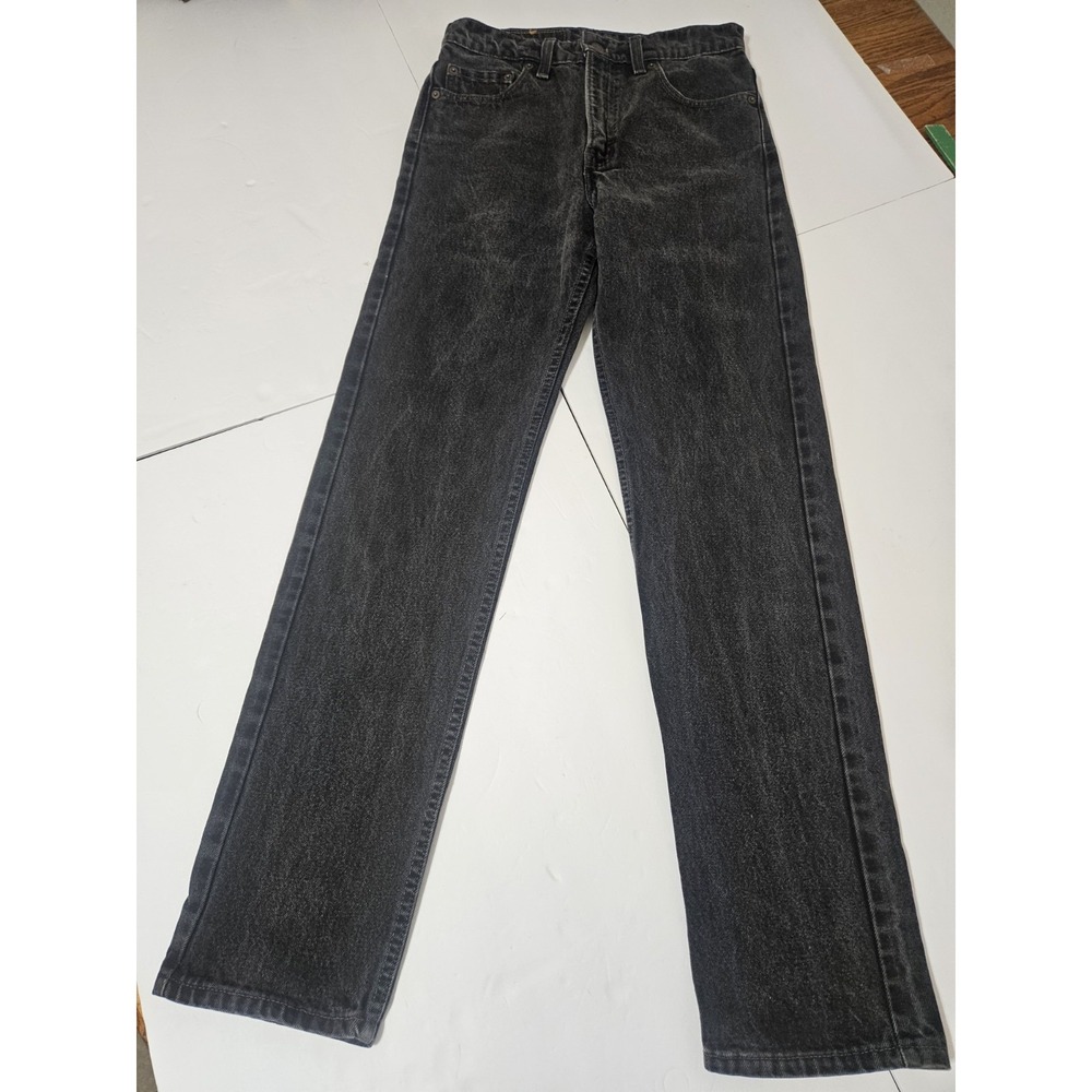 Vintage 90s Levis 505 Black Acid Wash Jeans Made in USA 28x32 High Rise Straight